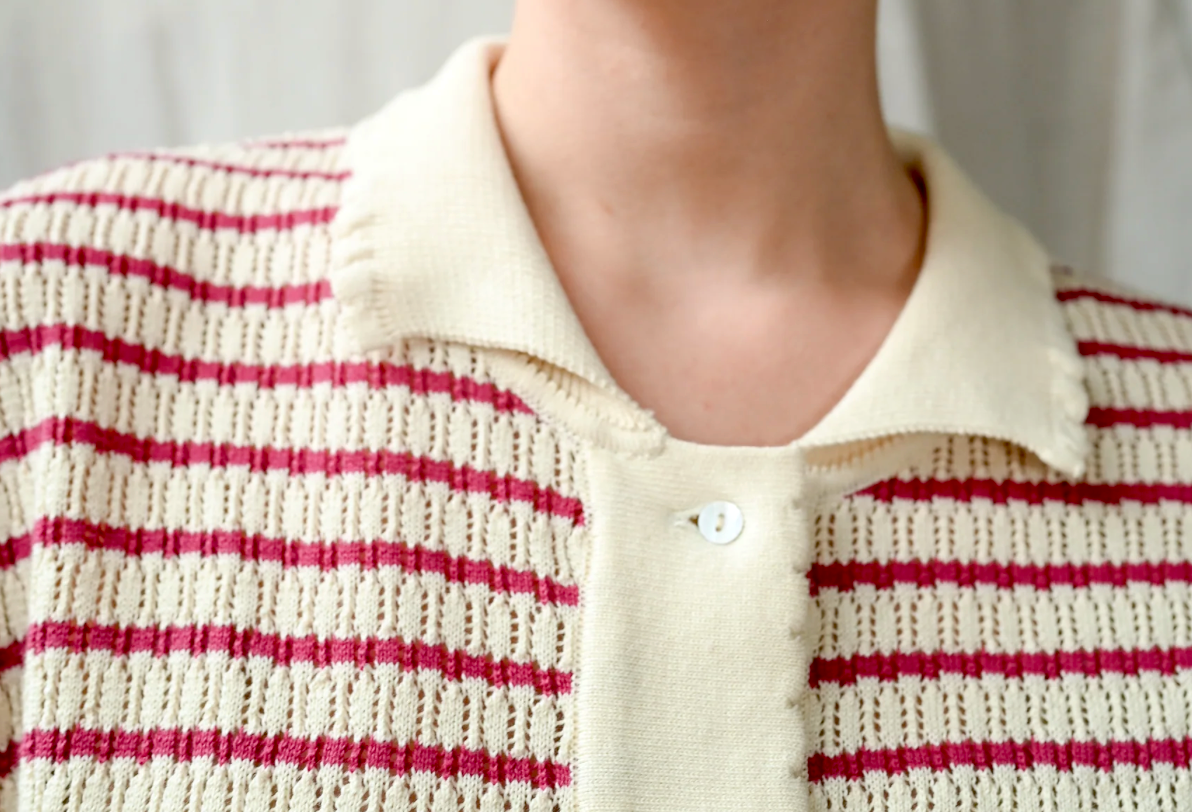 Proem Parades Lullu Polo Cardigan, Holly Berry