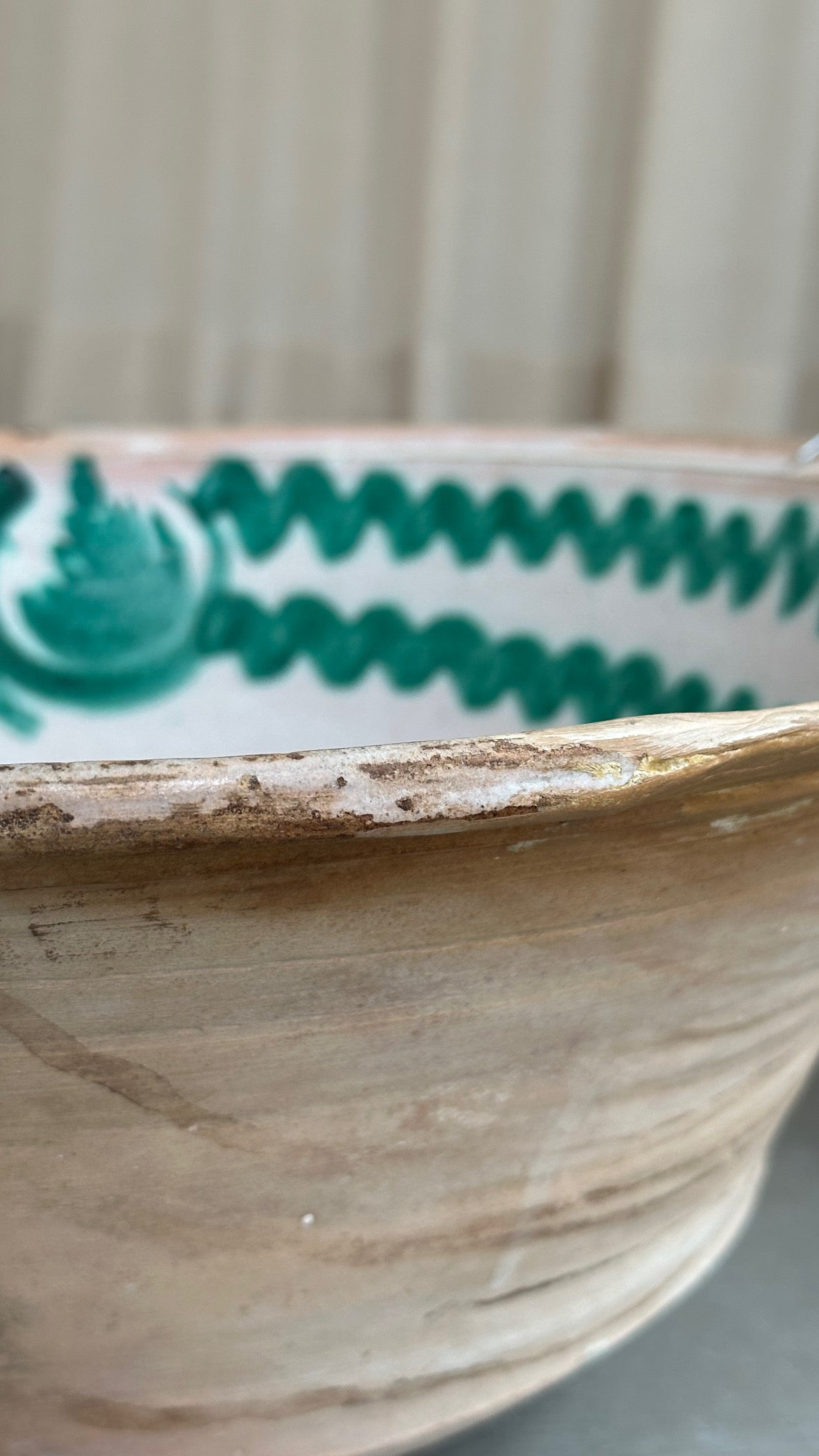 Spansk lerfad, Vintage Lebrillo, 36 cm.