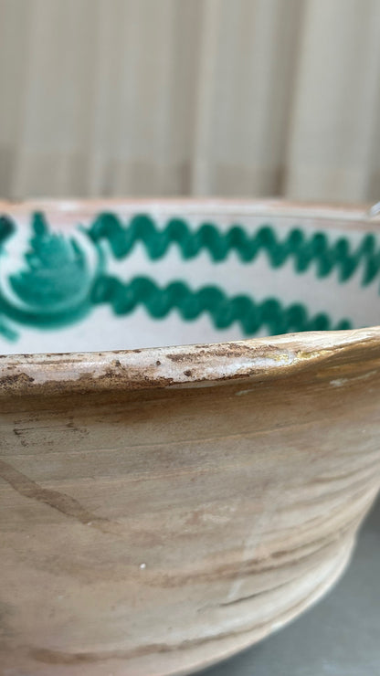 Spansk lerfad, Vintage Lebrillo, 36 cm.