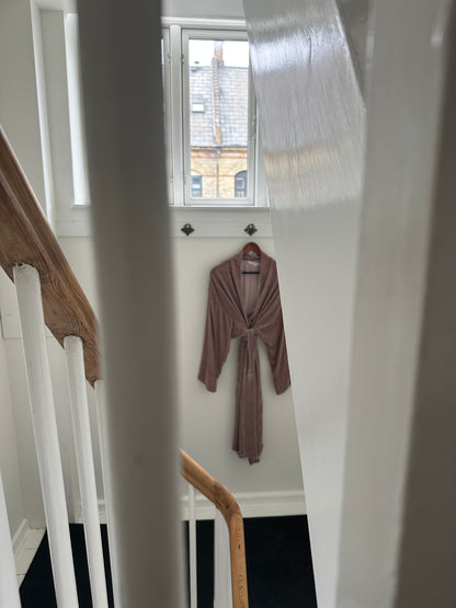 Silkekimono, Lavender Beige