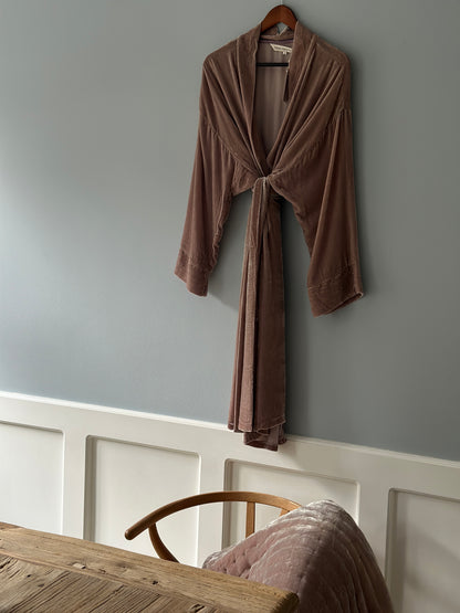 Silkekimono, Lavender Beige