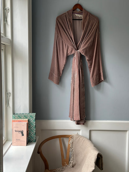 Silkekimono, Lavender Beige