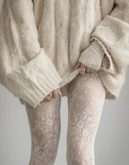 Rosa Lace Thights, Ivory