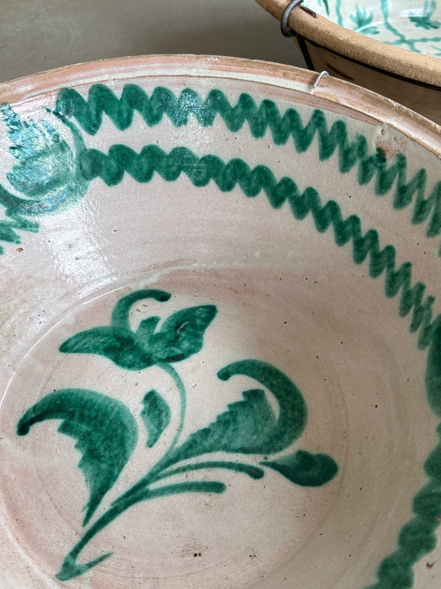 Spansk lerfad, Vintage Lebrillo, 36 cm.