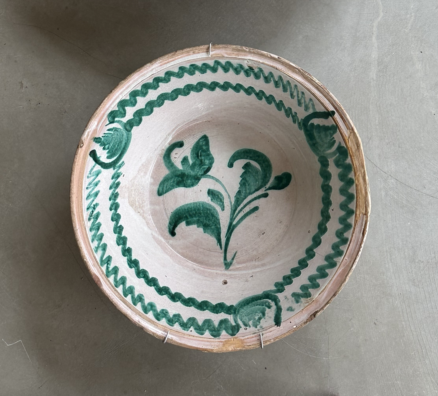 Spansk lerfad, Vintage Lebrillo, 36 cm.