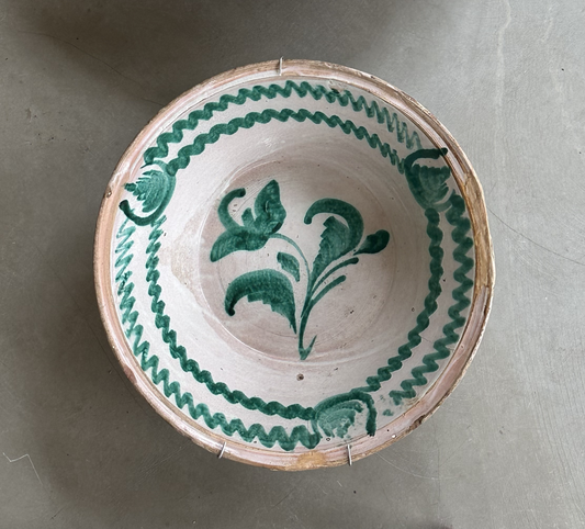 Spansk lerfad, Vintage Lebrillo, 36 cm.