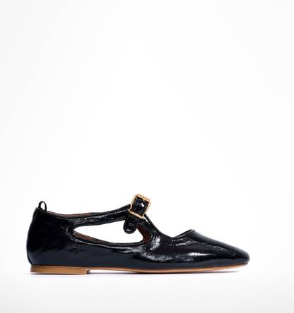 Praise Ballerina, Crinkled Polished Black