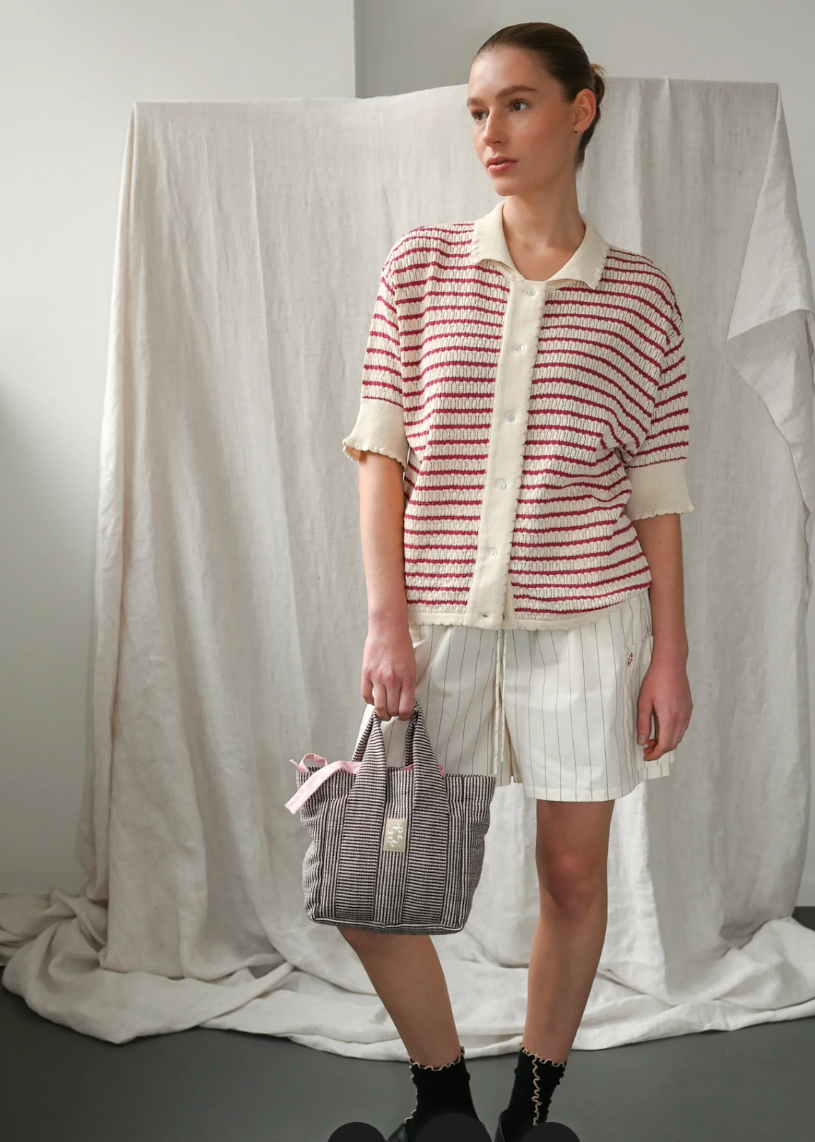 Proem Parades Lullu Polo Cardigan, Holly Berry