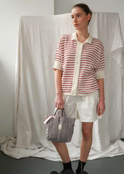 Proem Parades Lullu Polo Cardigan, Holly Berry