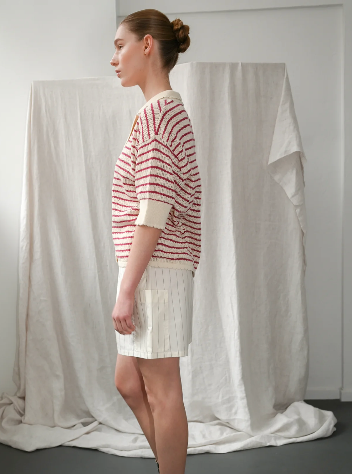 Proem Parades Lullu Polo Cardigan, Holly Berry