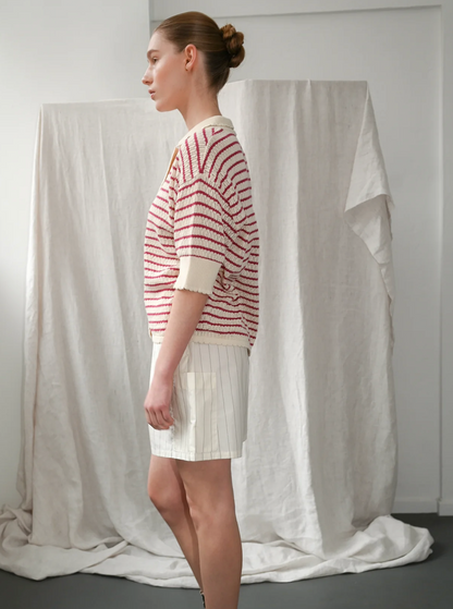 Proem Parades Lullu Polo Cardigan, Holly Berry