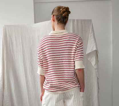 Proem Parades Lullu Polo Cardigan, Holly Berry