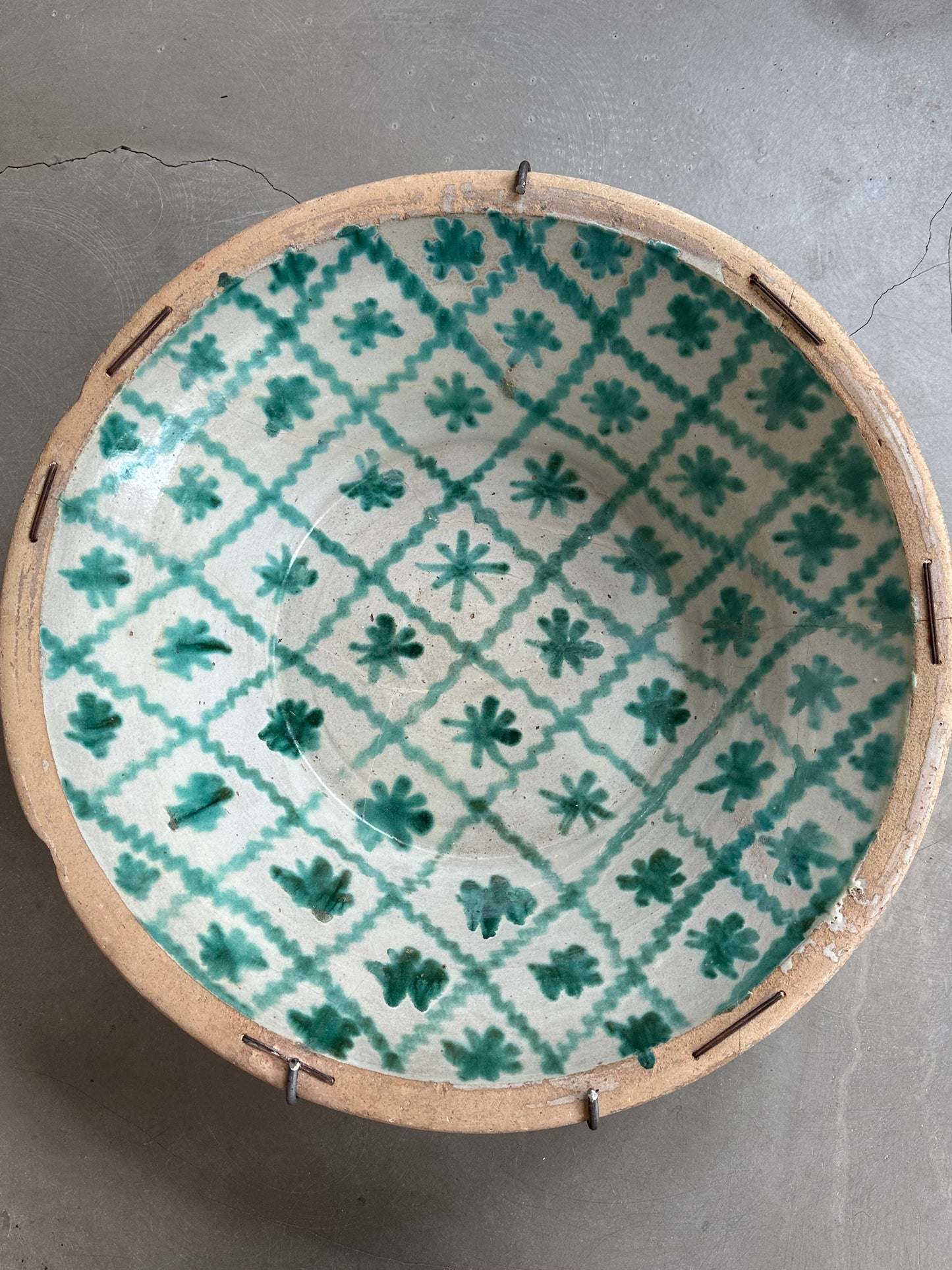 Spansk lerfad, Vintage Lebrillo, 64 cm.